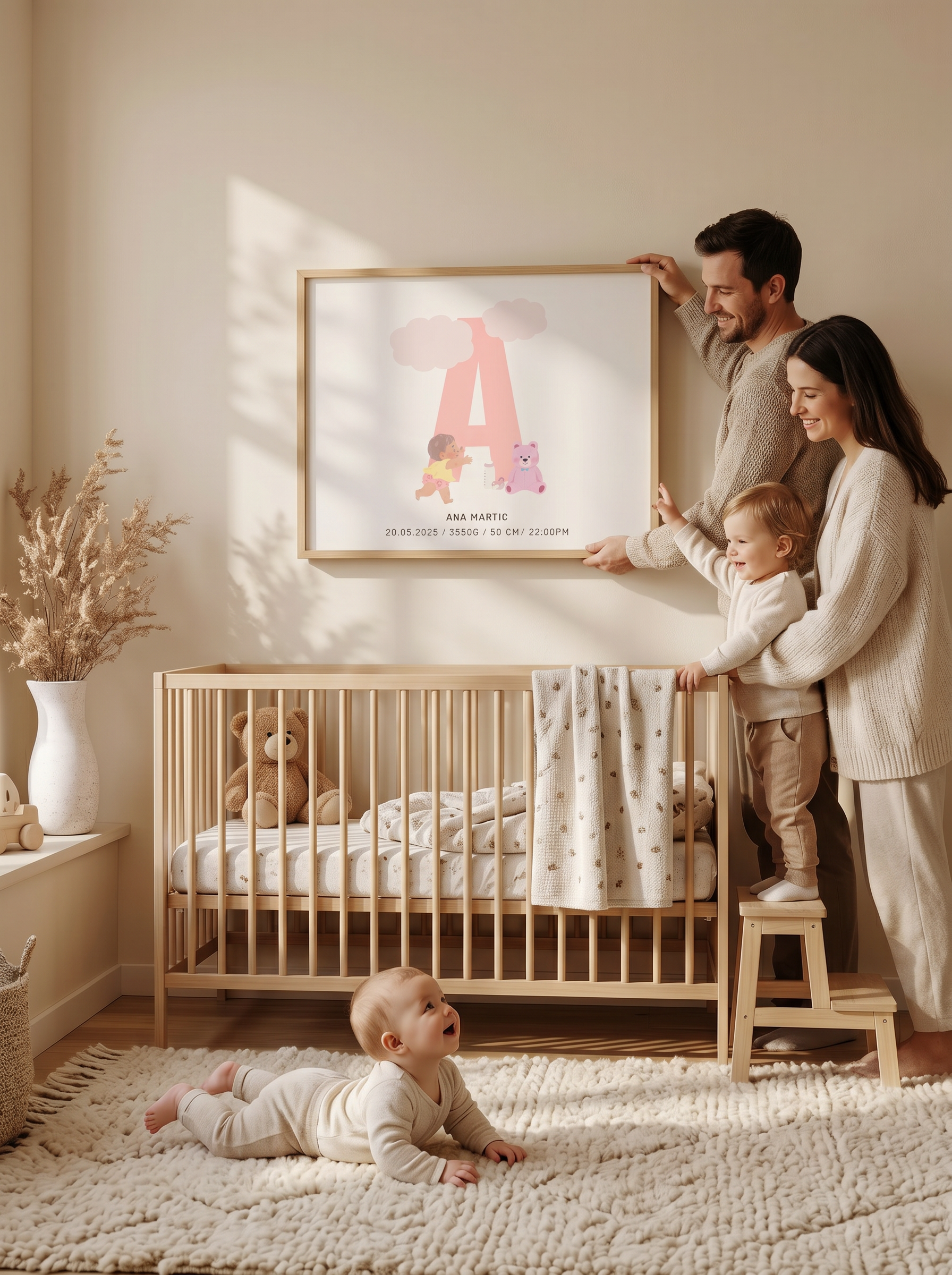 Personalizirani Birth Poster - Slovo s motivima