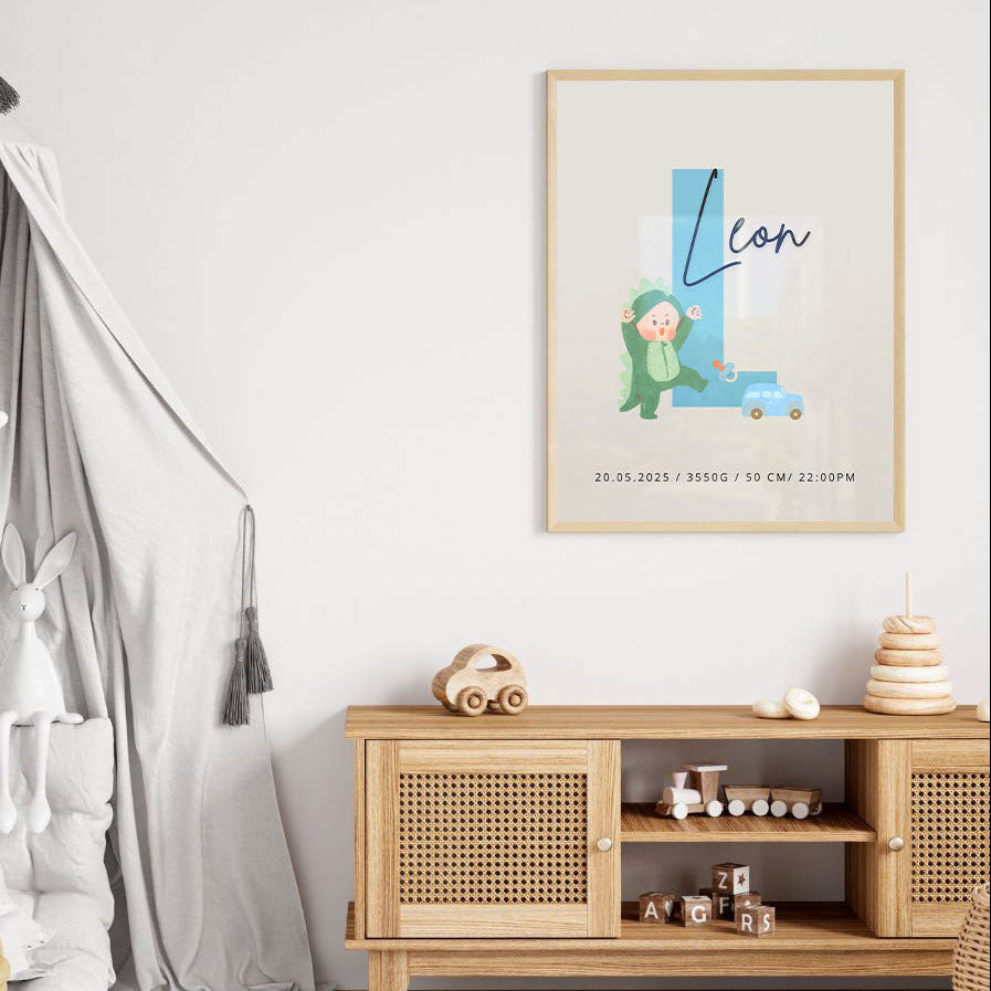 Personalizirani Birth Poster - Slovo s motivima
