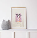 Personalizirani Birth Poster - Slovo s motivima digital