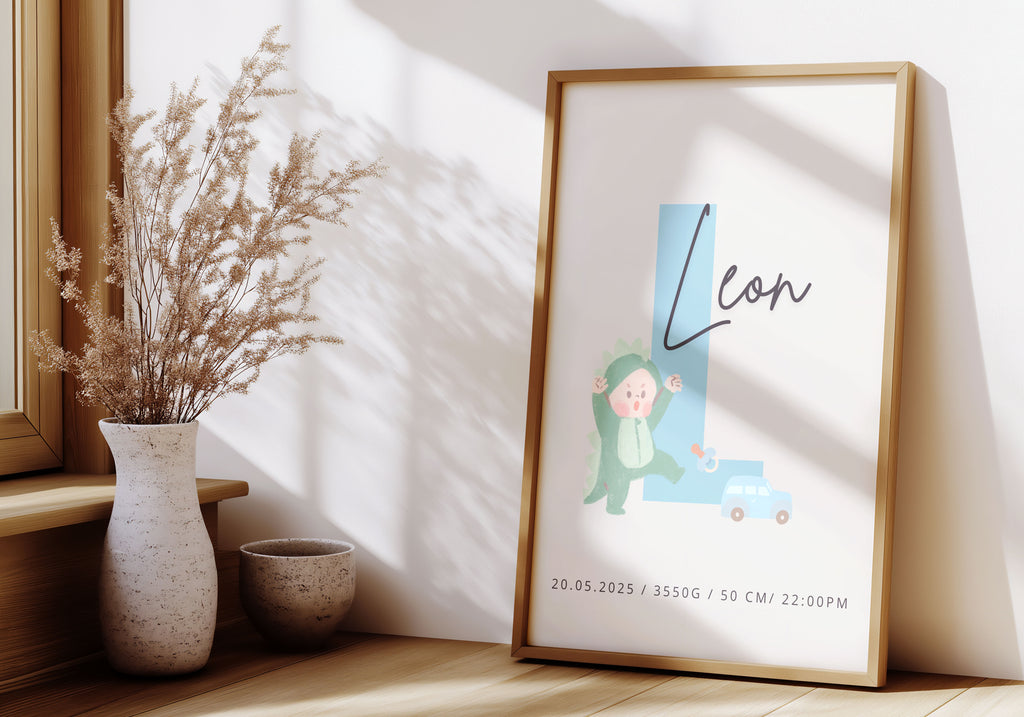 Personalizirani Birth Poster - Slovo s motivima