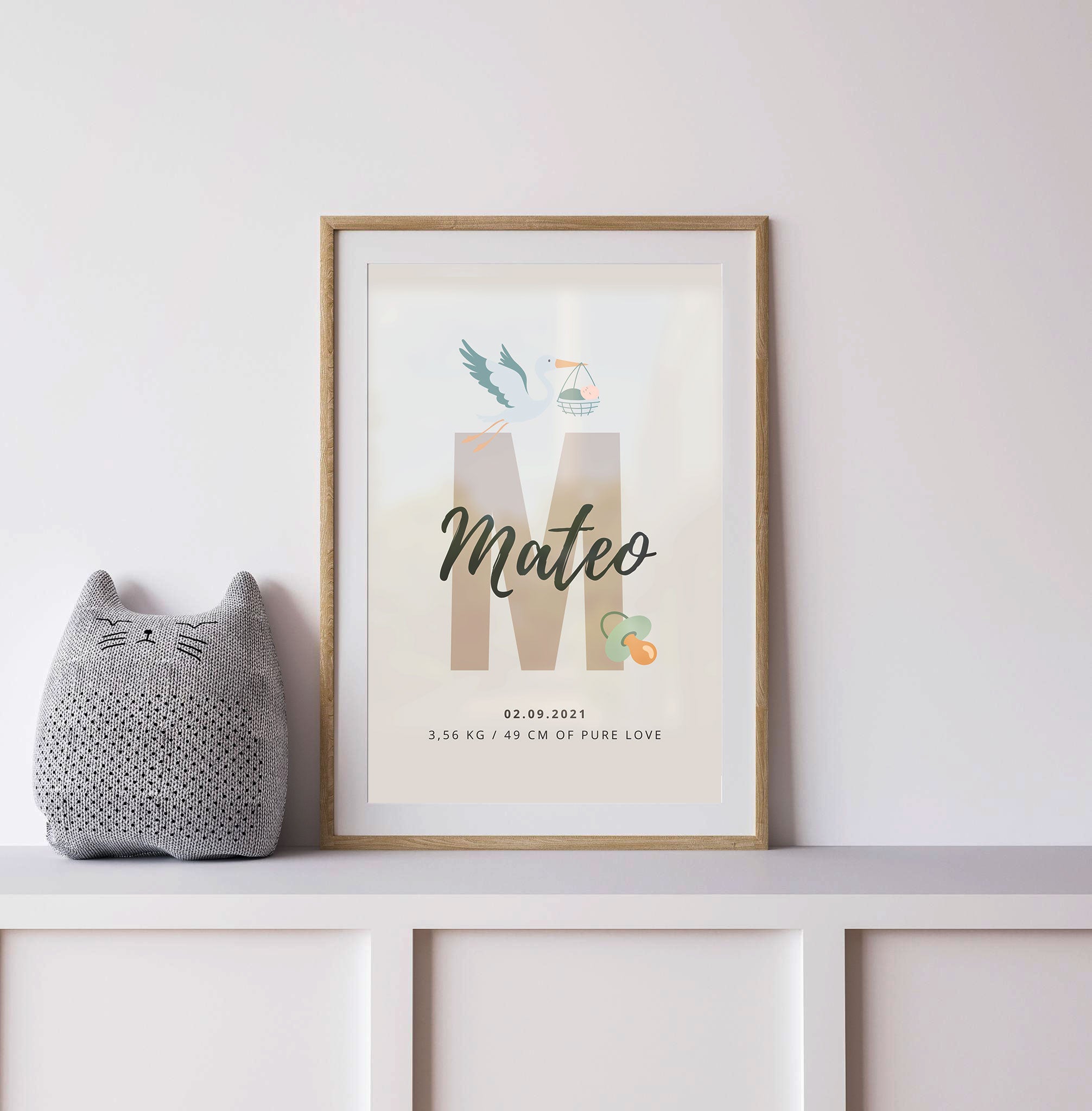 Personalizirani Birth Poster - Slovo s motivima