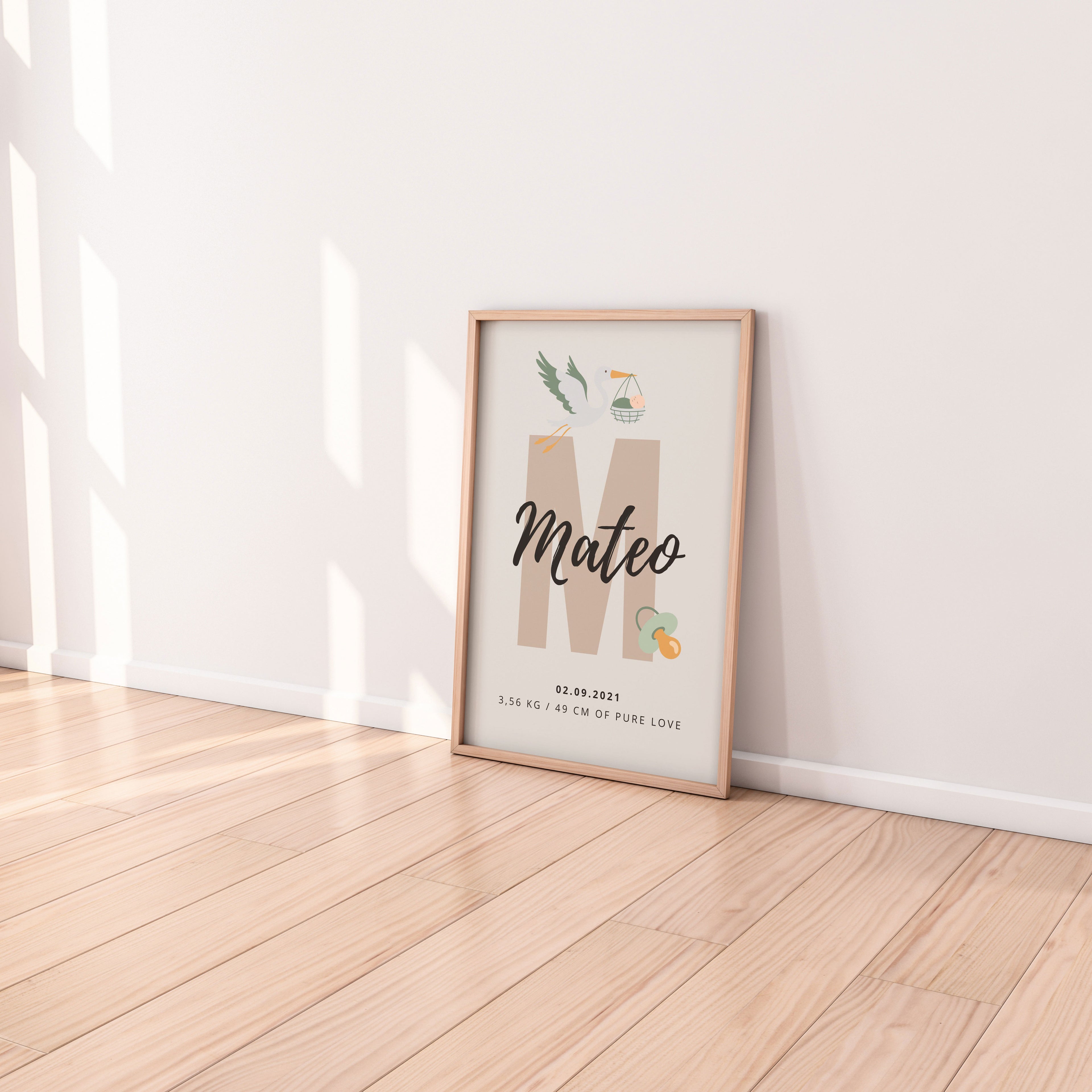 Personalizirani Birth Poster - Slovo s motivima