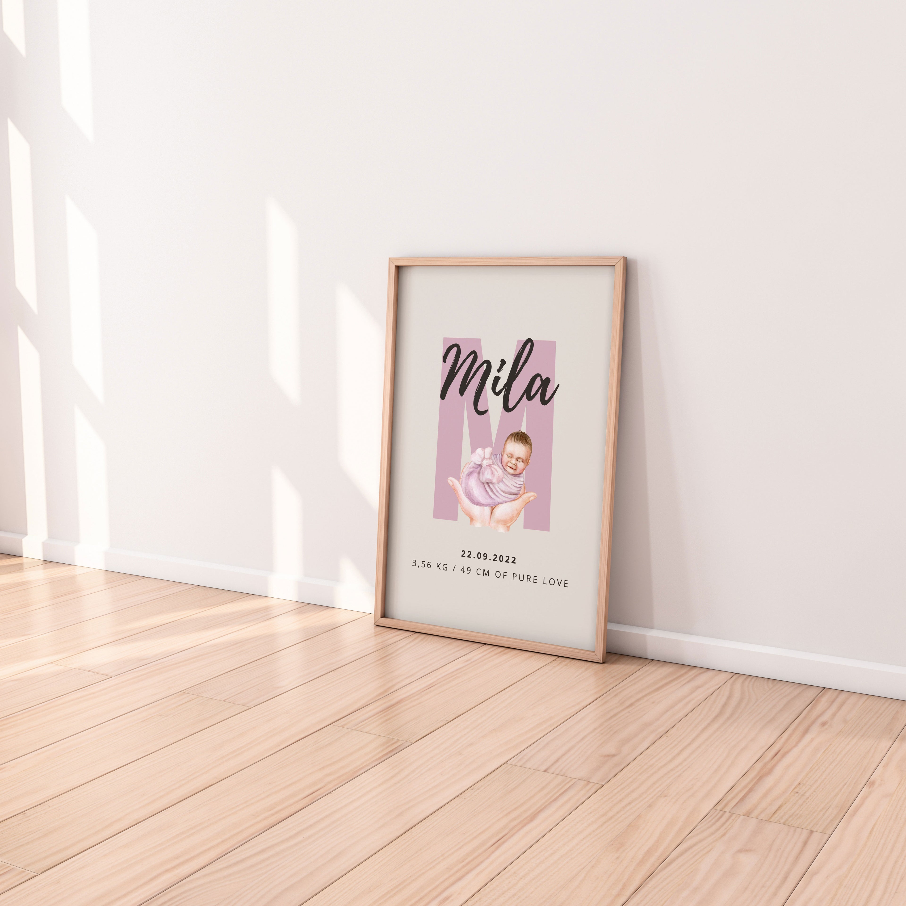 Personalizirani Birth Poster - Slovo s motivima
